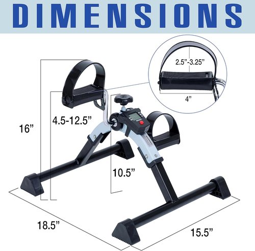 iLiving Under Desk Bike Pedal Exerciser - Portable Mini Bike for Legs & Arms Workout | Fully Assembled with LCD Display (Blue)