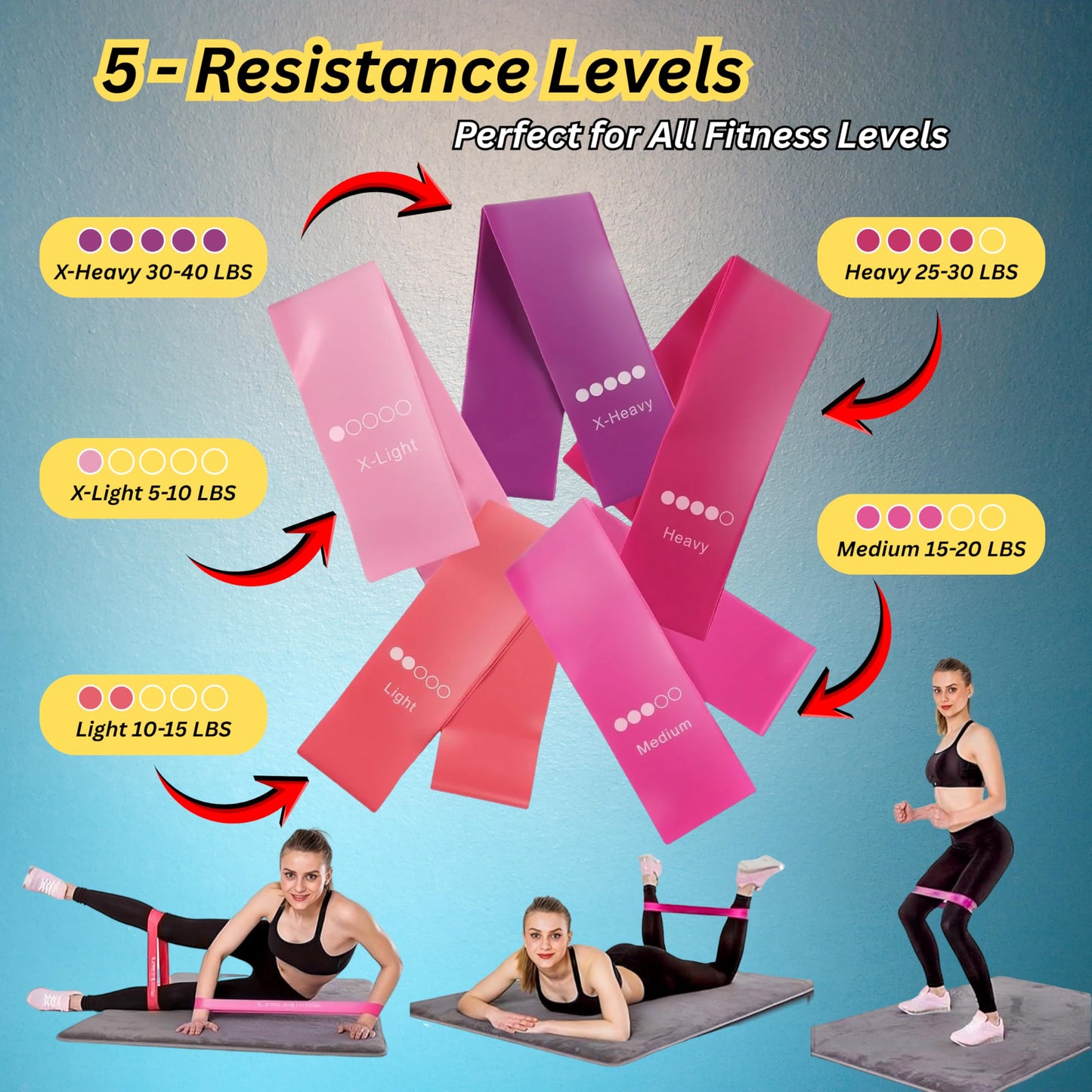 Mjhluxe Pilates Kit for Home Workouts, 13-Pcs Pilates Essentials Kit with Ring and Ball Set, Resistance Bands, Home Pilates Equipment for Women, Starter Workout Kit for Beginners