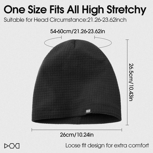 AUSFLUG Beanie Skull Cap for Men Women Winter Slouchy Beanie Hat, Warm for Outdoor Skiing, Running & Work Black