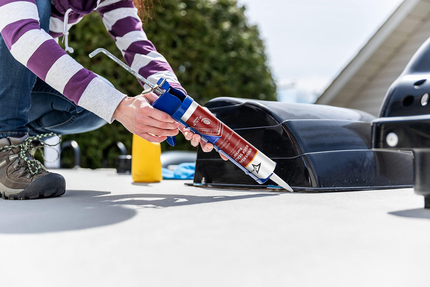 SURVOL RV Roof Sealant, Self-Leveling Lap Sealant - White, 2-Pack, Window, Skylight & Camper Repair, Vertical Surface Caulking