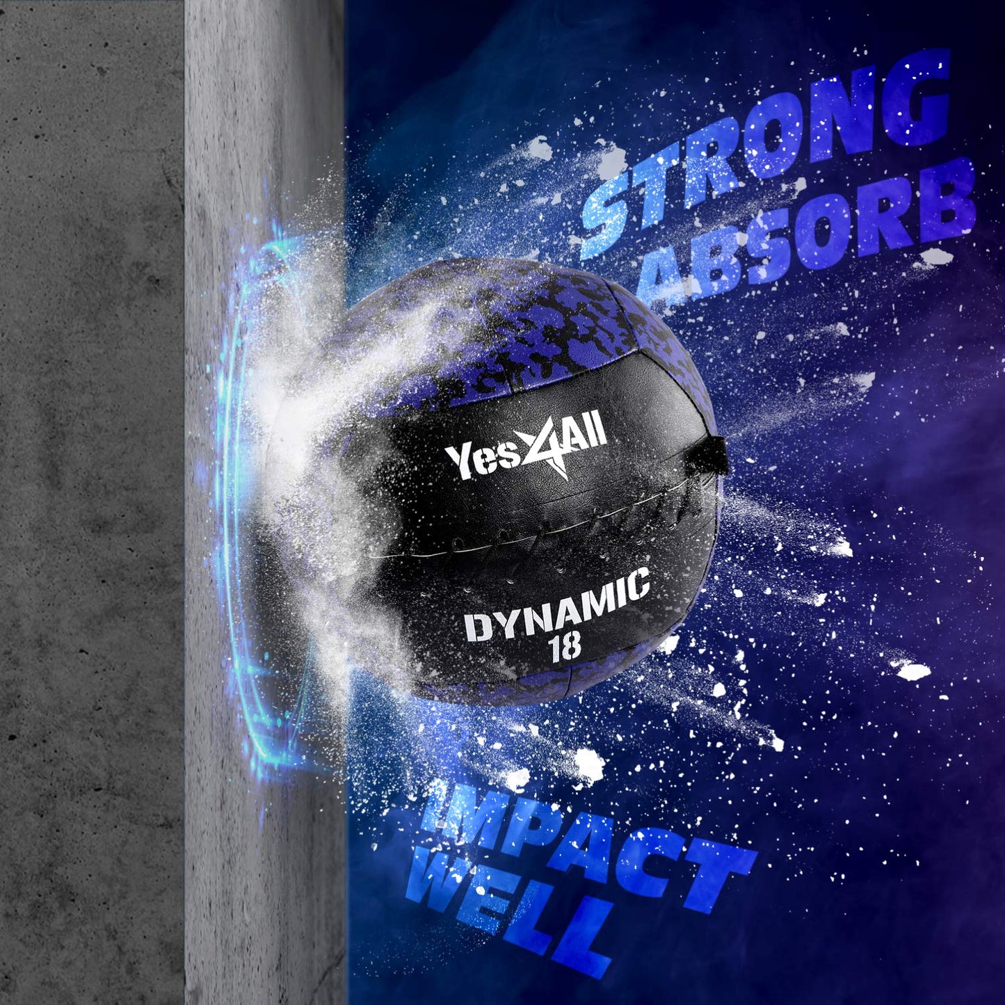 Yes4All Wall Ball, Wall Balls for Exercise, Weighted Ball, Medicine Ball and Full Body Dynamic Exercises, 6lbs - 30lbs