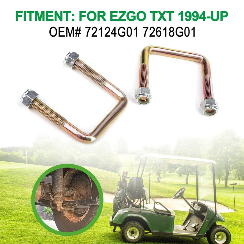 10L0L Golf Cart Leaf Spring Bolts for EZGO TXT 1994-up Golf Cart, EZGO TXT Rear U Bolts Includes Nuts, OEM 72124G01, 72618G01, 72029G01 (2 PCS)