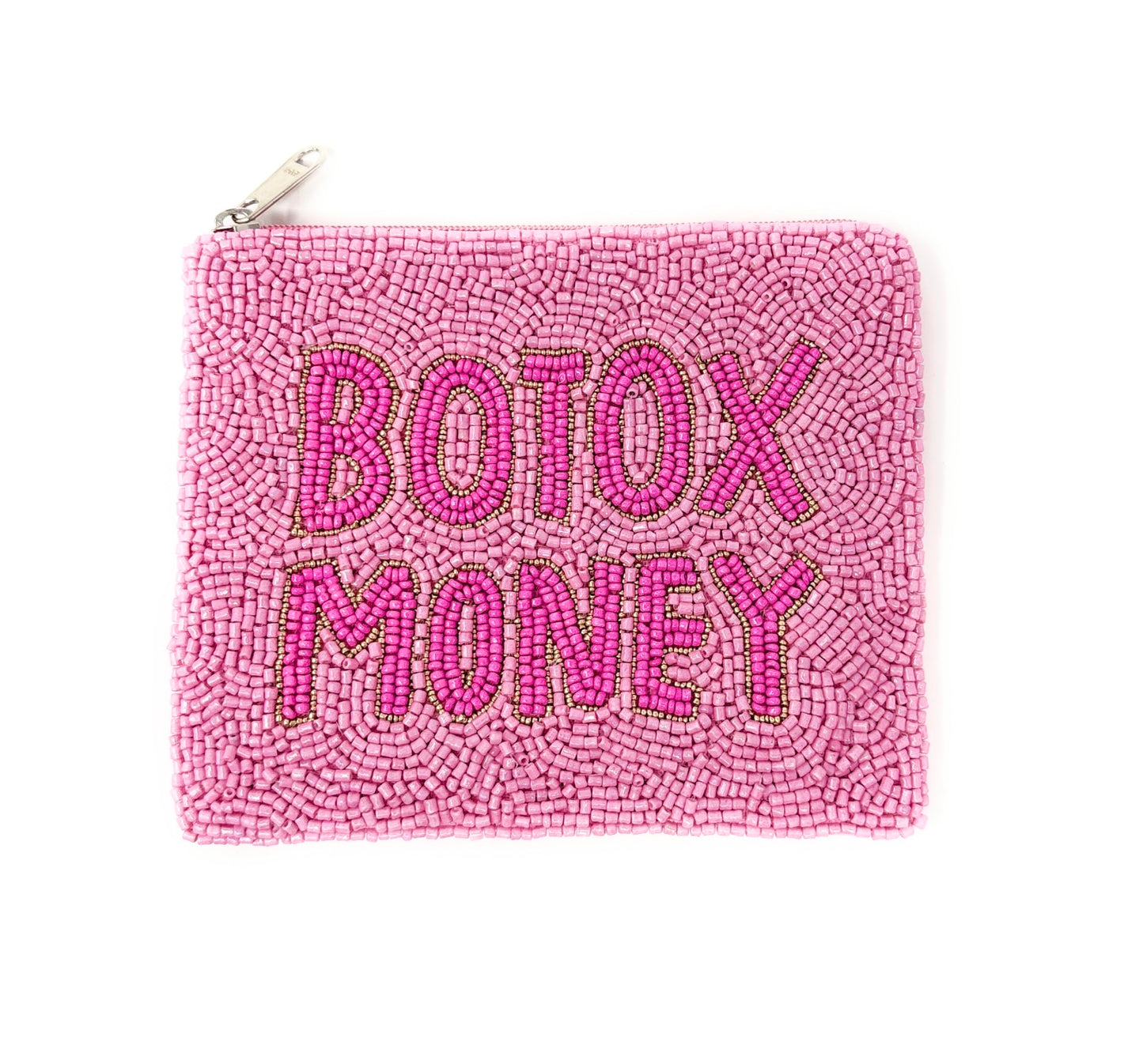 Pink Botox Money Beaded Coin Purse, Coin Pouch, Smalls Wallets for Her, Birthday Gifts, Botox Money Pouch, Pink Pouch Purse