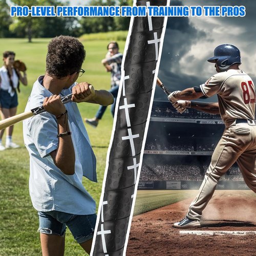 Cross Baseball Bat Grip Tape - 1.75mm Full Adhesive Wrap for Baseball, Softball & Cricket | Enhanced Thickness & Unique Design