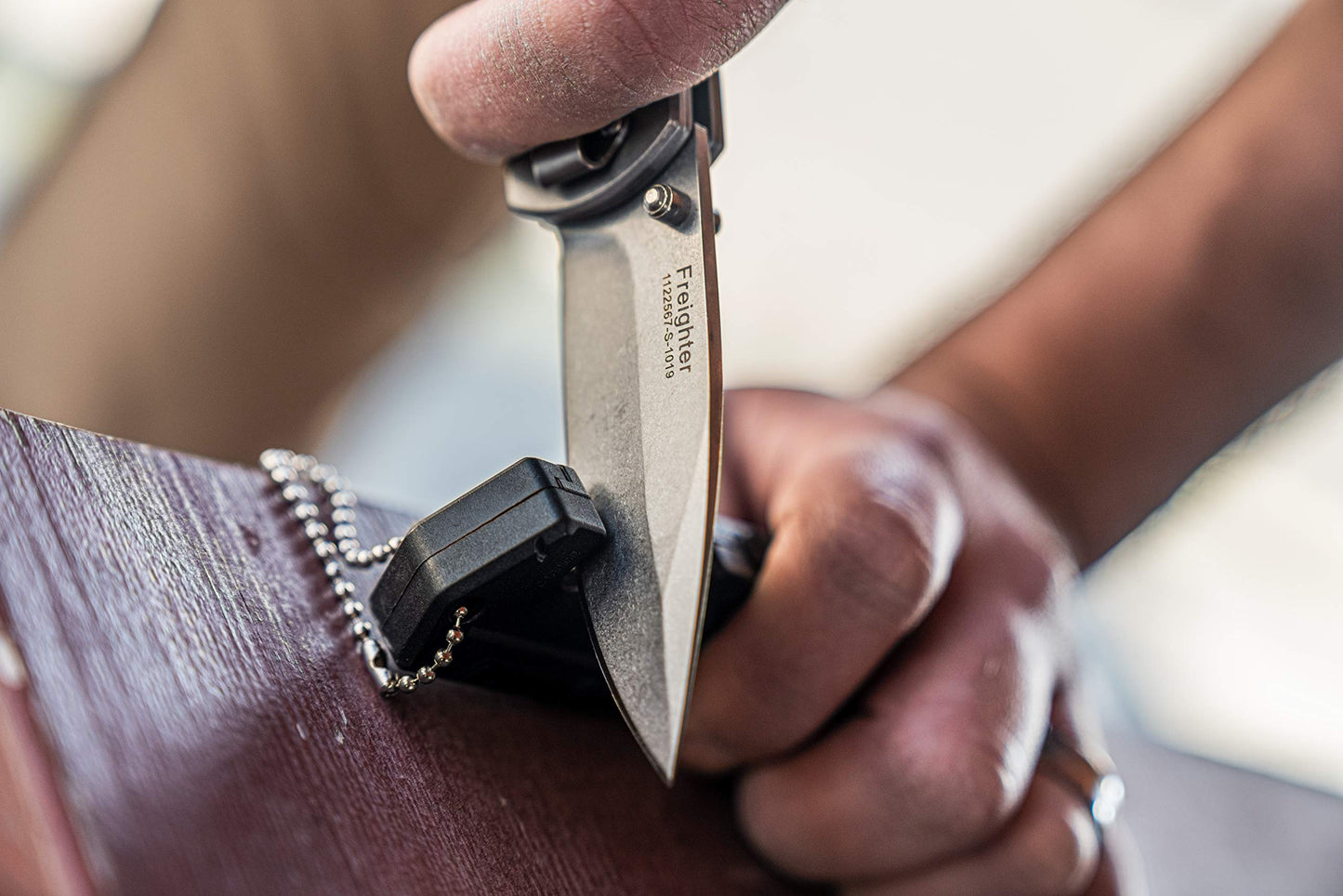 Smith & Wesson Freighter 7.6in High Carbon S.S. Folding Knife with 3.2in Drop Point Blade and Stainless/G10 Handle for Outdoor, Tactical, Survival and EDC