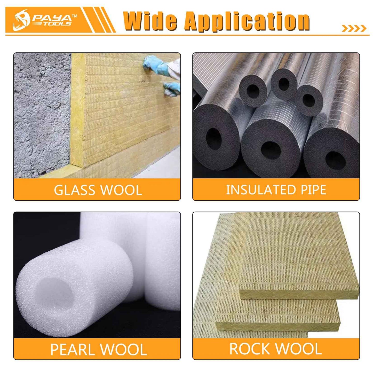 PAYA TOOLS 1x PRO Fibre Insulation Reciprocating Saw Blade,Professional Accessory Reciprocating Saw for Mineral Wool,Insulated Pipe and Other Soft Materials,16''(400mm)