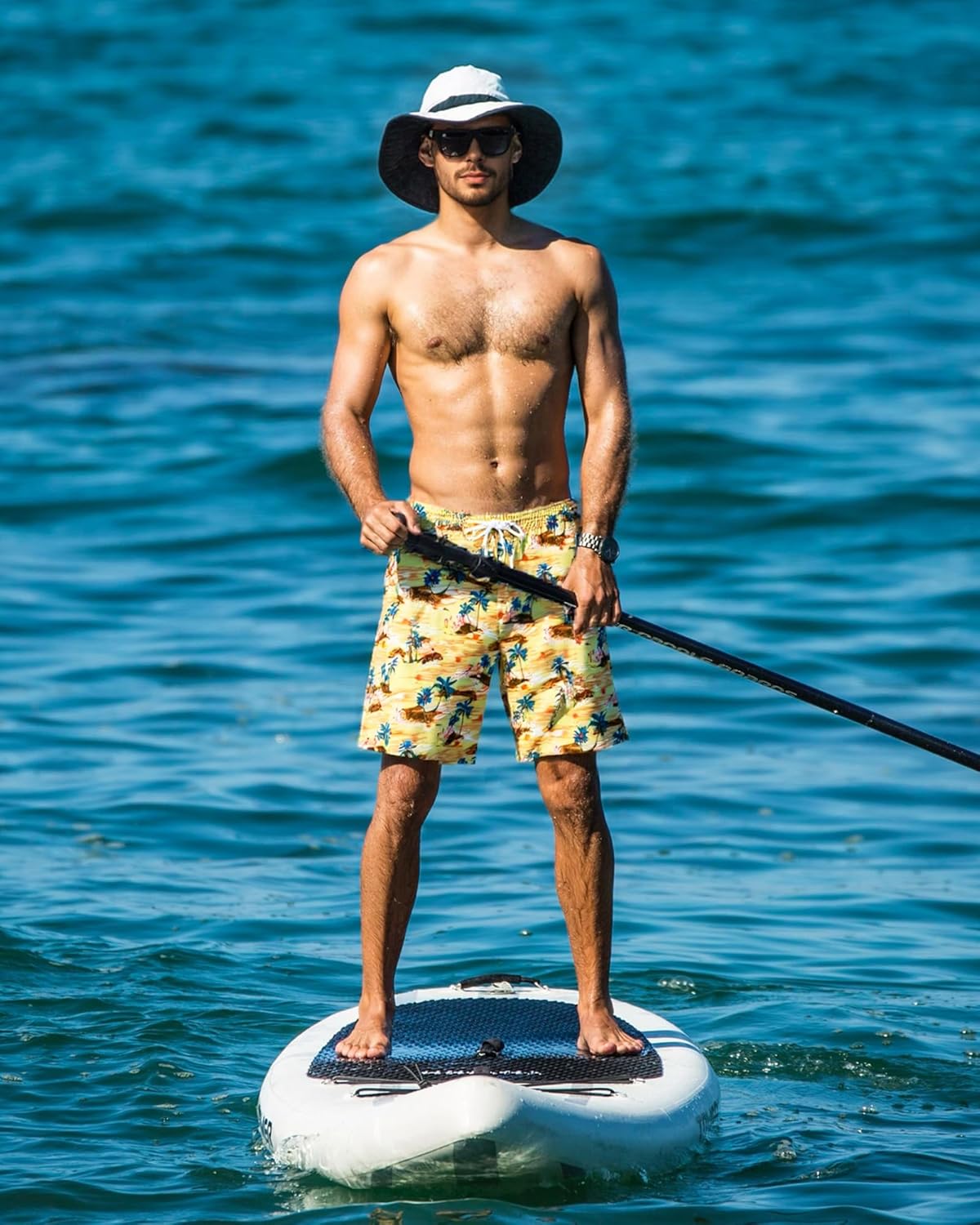 Surf Cuz Men's Swim Trunks - Quick-Dry 7" Swim Shorts with Compression Liner for Comfort