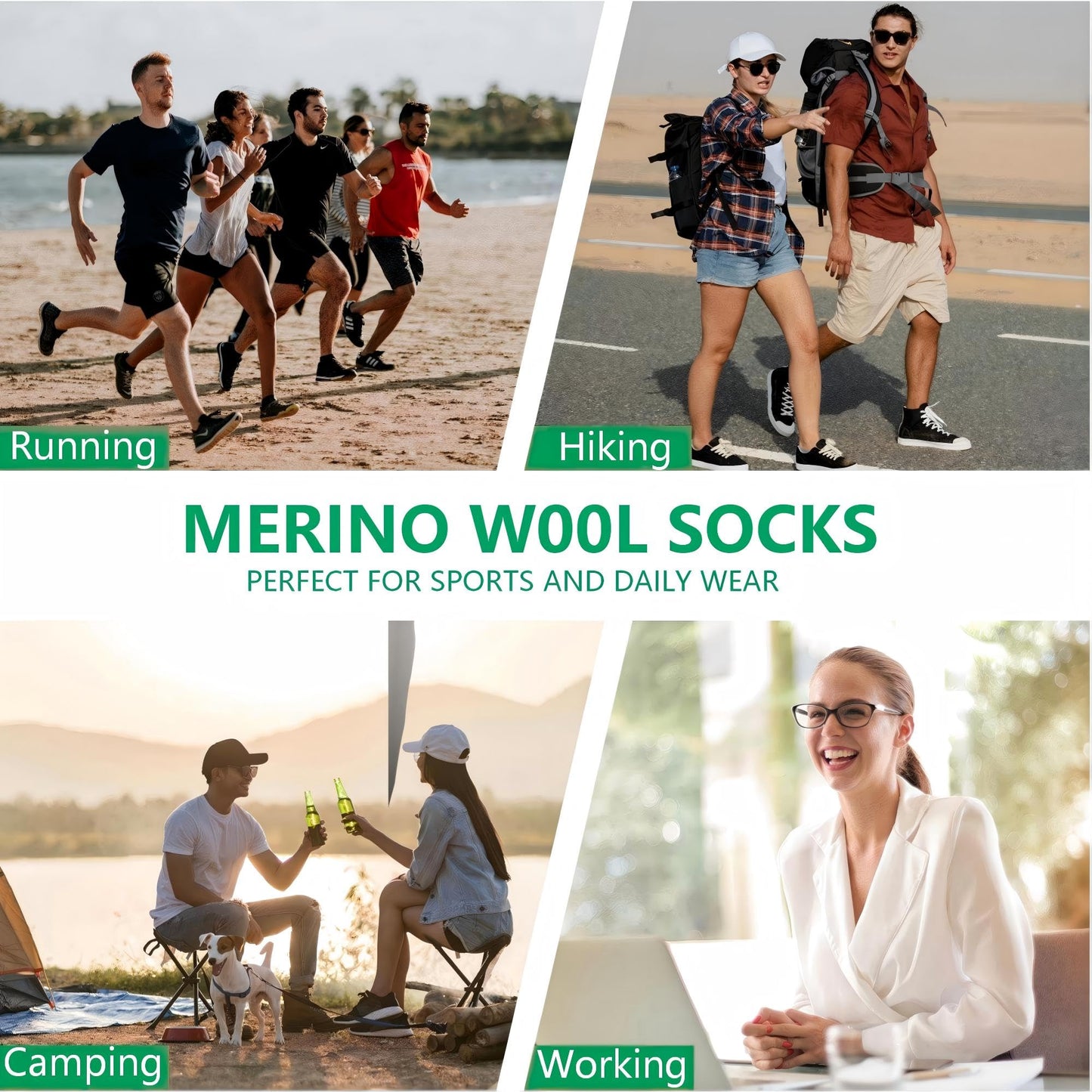 RZTT Merino Wool Socks for Men Quick Dry Athletic Low Cut Socks for Men with Arch Support Breathable Soft Wool Ankle,3 Pairs,XLarge,White