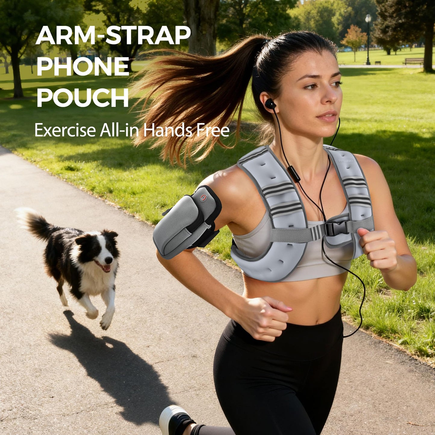 PACEARTH Weighted Vest,6lb/8lb/10lb/12lb/16lb/20lb/25lb/30lb Weight Vest with Reflective Stripe, Body Weight Vests for Women, Men, Weight Loss Workout, Strength Training, Running, Walking, Jogging