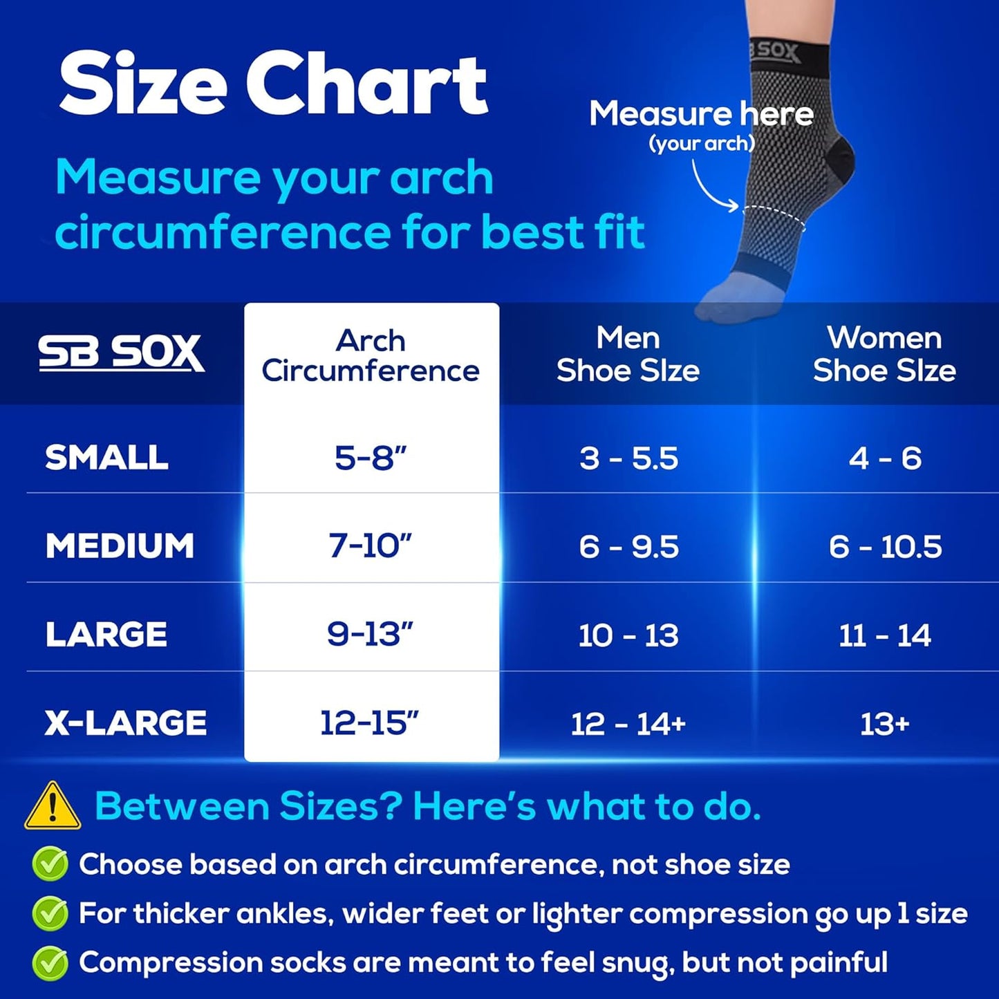 SB SOX Compression Socks for Plantar Fasciitis - Arch Support & Heel Pain Relief | Toeless Ankle Design (Black, Small)