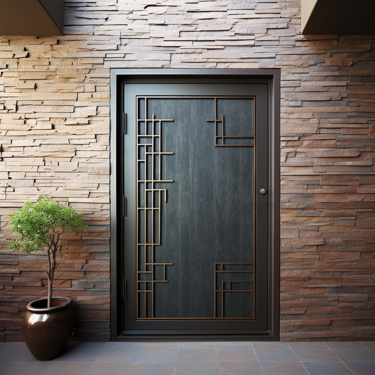 goldenwarm Pack of 6 Matte Black Heavy Duty Iron Door Hinges, 4 Inch x 4 Inch Interior and Exterior Black Door Hinges with 5/8" Radius Corners