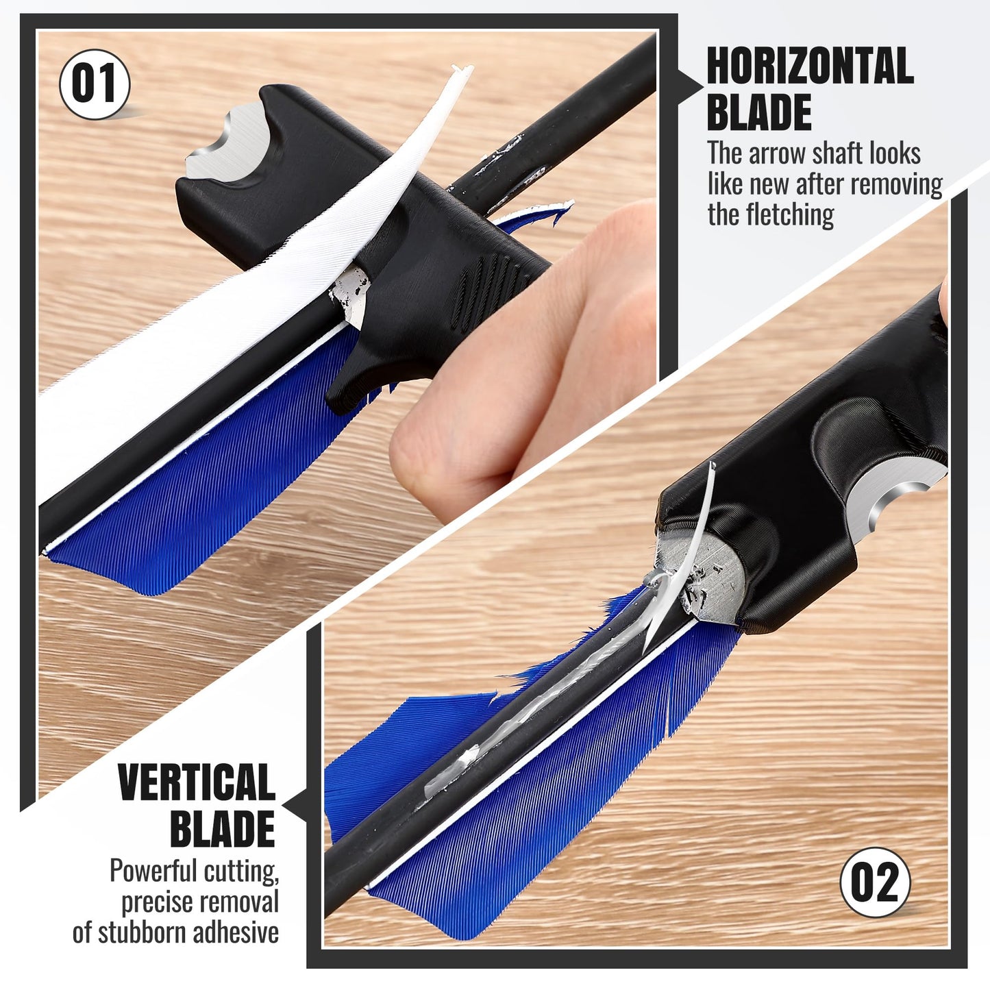 Enhon Arrow Fletching Removal Tool Dual Angle Cutter(Black)
