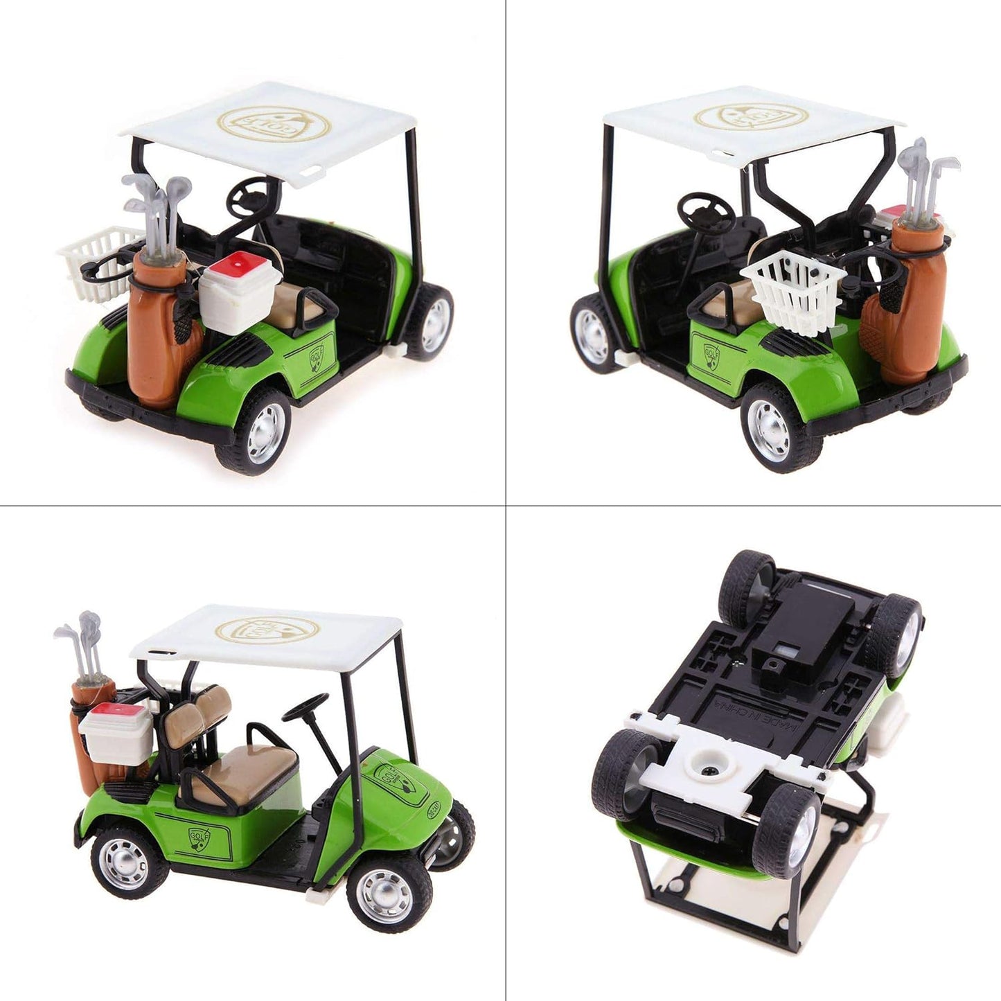 Skiennix Mini Golf Cart Replicas - 4" Diecast Alloy Metal Pullback Action | 1:32 Scale Model for Table Decor