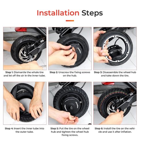 MIMIRACLE 80/65-6 10x2.5 Inner Tube Replacement for Kugoo M4 Pro, Speedual Zero 10X, and More - Thickened, Durable Butyl Rubber Tube with Elbow Valve - 10-Inch 255 * 80 Tire Compatibility