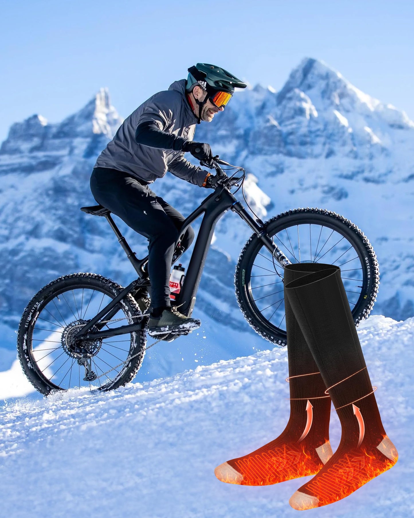 Heated Socks for Men Women, Electric Thermal Socks with DC3.5 Plug & 5V Input (Battery Not Included), Ideal for Hiking, Hunting, Skiing & Cold Weather Outdoor Gear