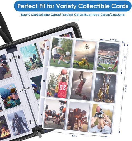 900 Pockets Card Binder - Durable Trading Card Holder Album for Sports & Game Cards | Red