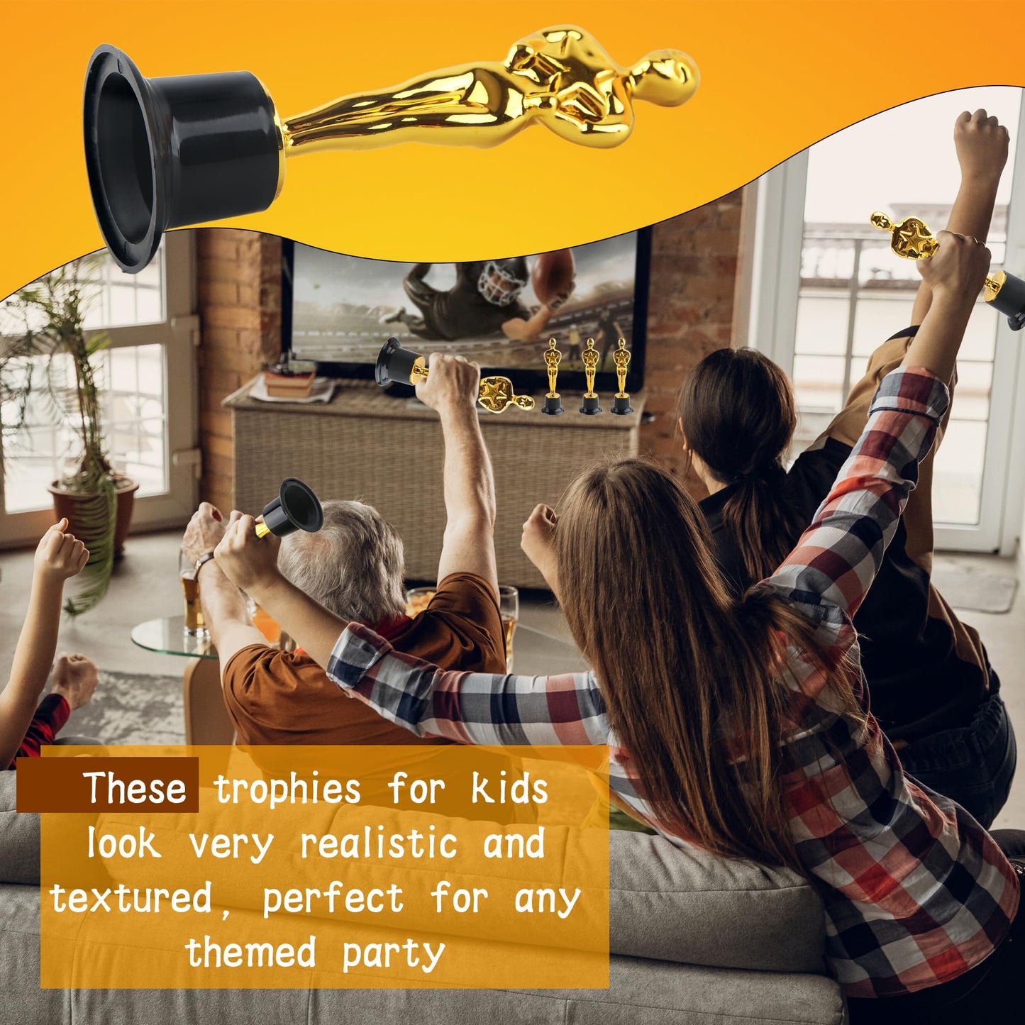 Cotiny 16 Pcs 6 Inch Gold Award Trophies Plastic Award Statues Trophy Figurines for Party Favors Recognition Awards Competitions School Rewards