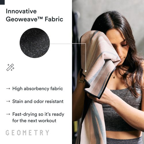 GEOMETRY Gym Towels for Working Out - Double-Sided, Compact & Quick Dry, Super Absorbent Microfiber Sweat Towel - Premium Microfiber for Gym - in Line, 16" x 30", 1 Piece