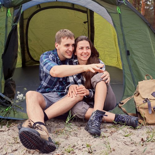 4 Person Easy Pop Up Tent, Automatic Setup, Waterproof, 2 Doors-Instant Family Tents for Camping, Hiking & Traveling, 9.5’X6.6’X52''