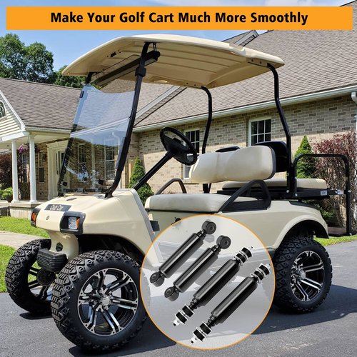 Club Car Front and Rear Shocks for Golf Cart - DS & E 1988-up, Precedent G&E 2004-up (2 Front + 2 Rear) - Replace OEM: 1014235, 1014236, 1010991, 1015813, 1013164
