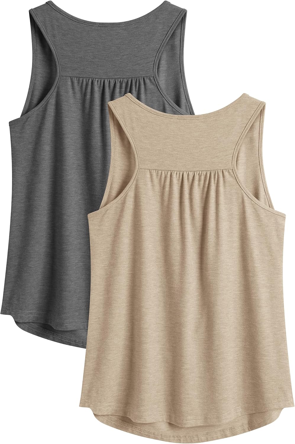 PINSPARK Women's Racerback Workout Tank Tops - Lightweight Sleeveless Athletic Shirts | 2-Pack S-3XL