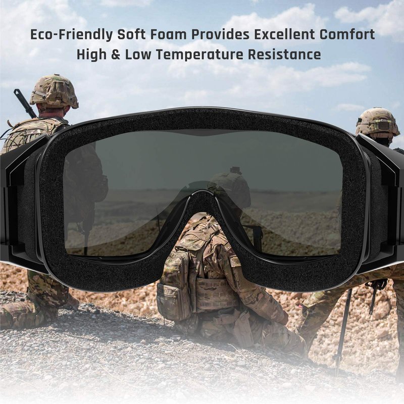 xaegistac Tactical Airsoft Goggles Anti Fog Military Glasses, Ballistic Safety Goggles for Shooting Hunting (Black)