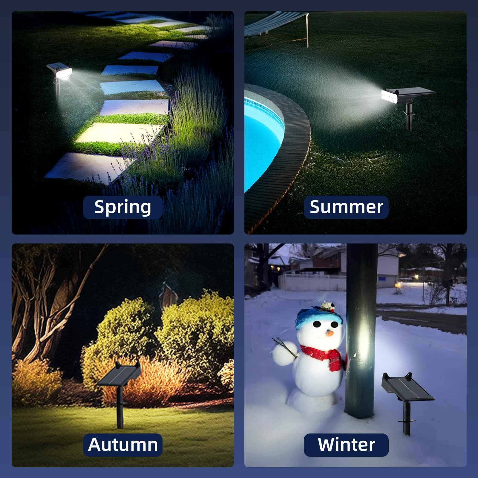 HOFLYW Solar Spotlights Outdoor Waterproof Landscape Path Lights Solar Dusk to Dawn Outdoor Lighting 4 Brightness Modes for Garden Pathway Tree Driveway Porch Yard