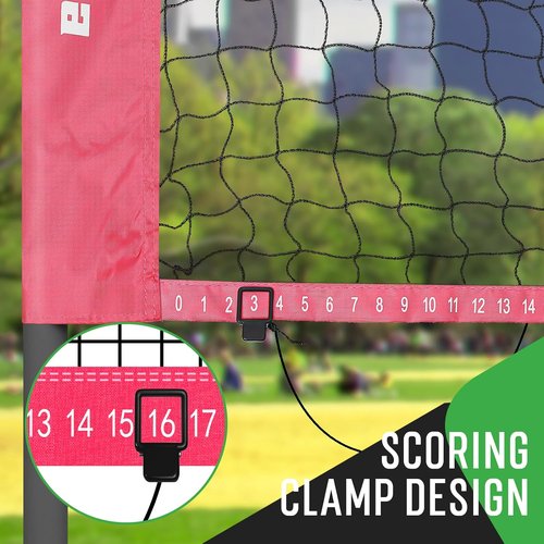 Baminton Outdoor Set - Anti-Sag Net, 4 Aluminum Rackets, 3 Shuttlecocks, Portable Carry Bag - Perfect for Family Fun
