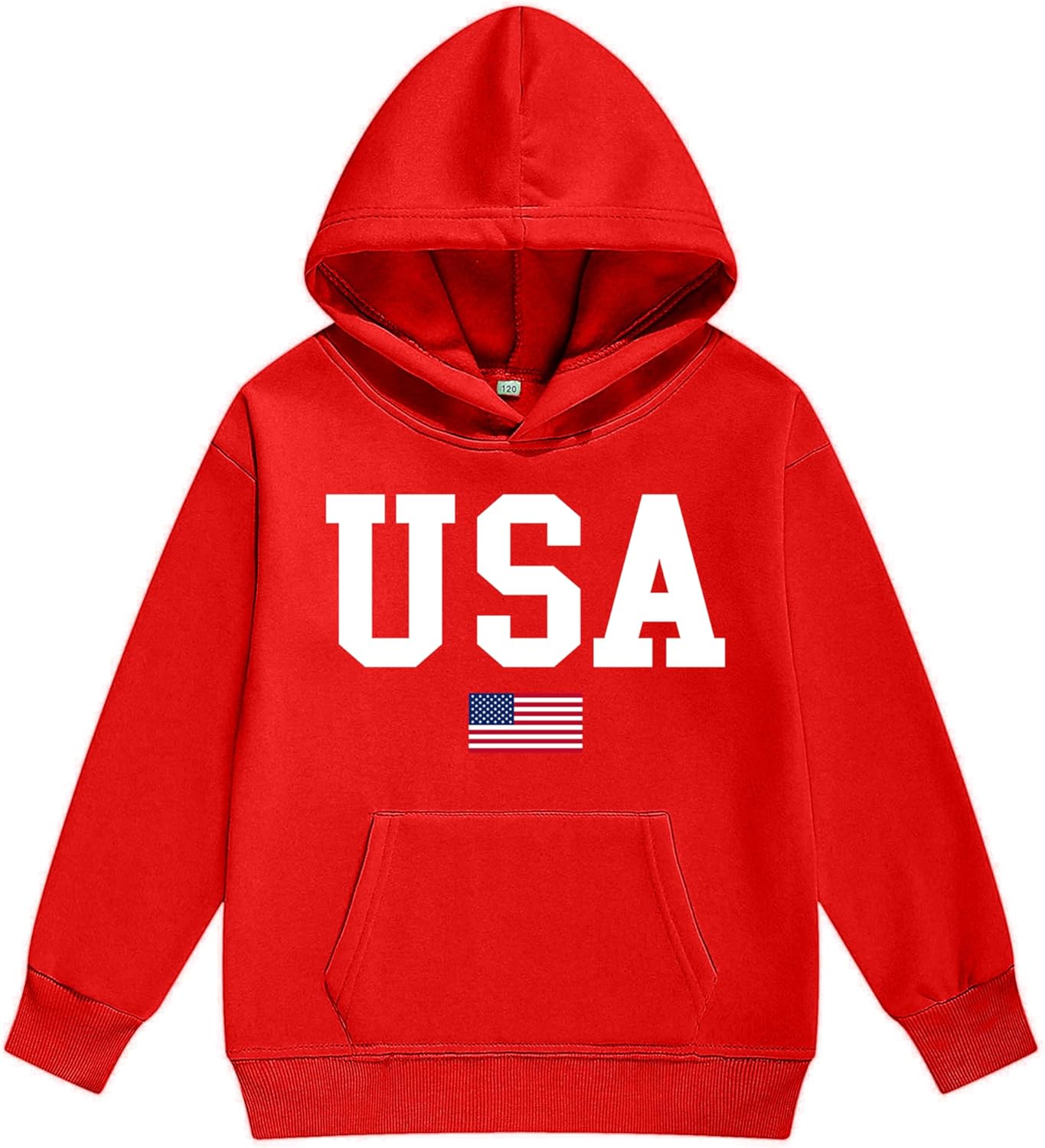 Vivimeng Boys USA Hoodie Set - American Flag Sweatshirt & Pullover Suit for Kids