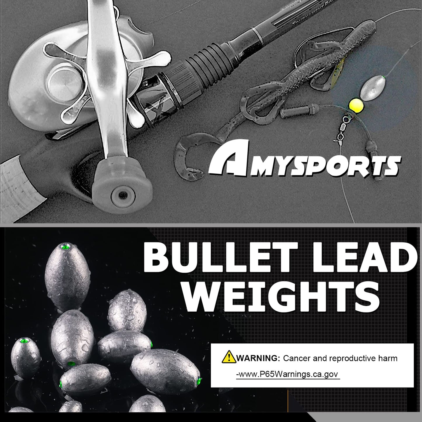 AMYSPORTS Egg Lead Fishing Weights Kit Drop Bass Weights Sinker Tackle Saltwater Casting Fishing Sinkers Set Oval Freshwater 10pcs 1oz