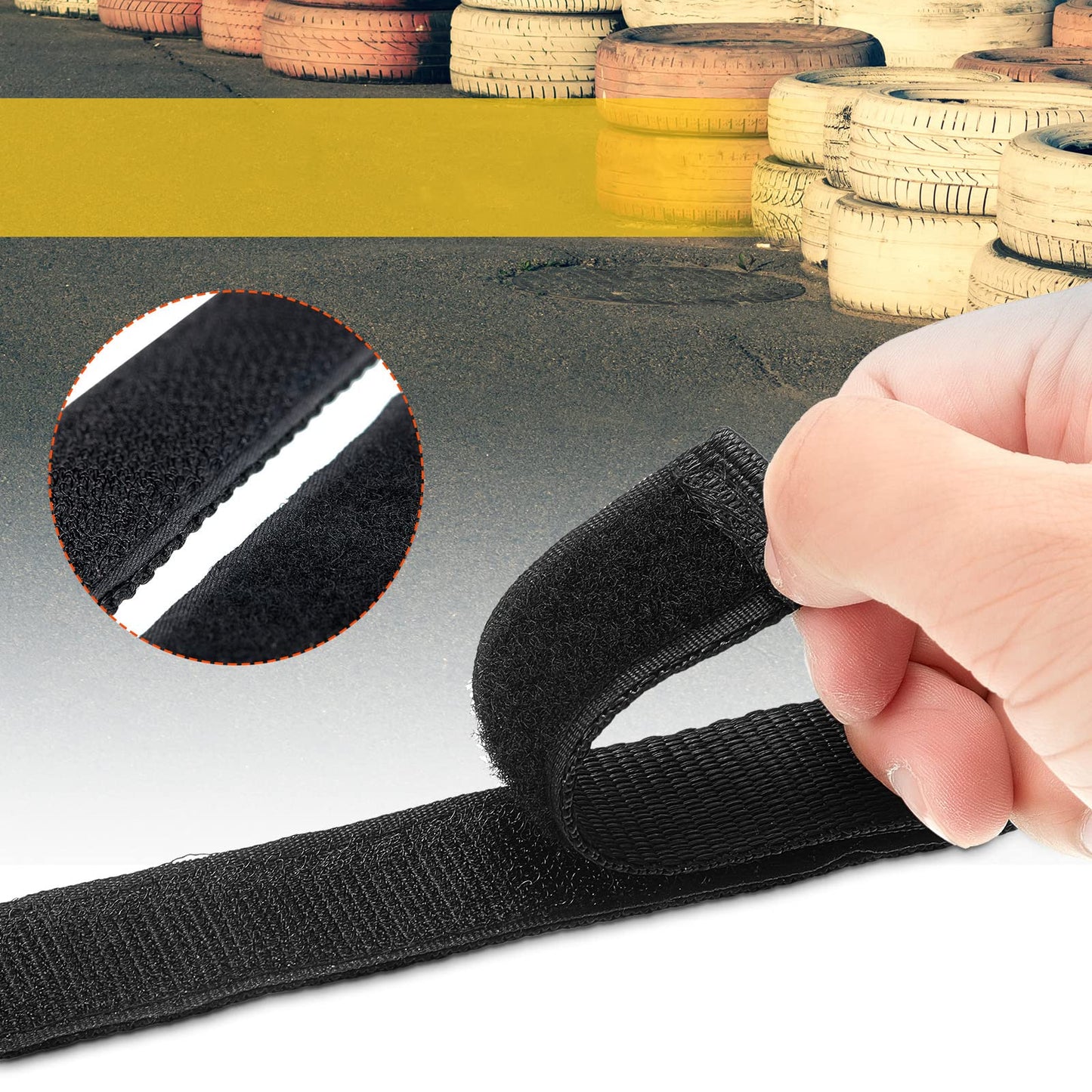 8 Pieces Adjustable Hoverboard Seat Attachment Straps and 4 Hoverboard Go Cart Strap Protector Hook Loop Fastening Cable Replacement for Kart Accessories Self Balance(19.68 Inches)