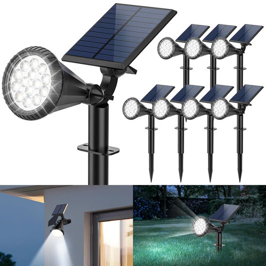 Katipeal Solar Spot Lights Outdoor, 4 Modes/8 Pack Solar Spotlights Waterproof, 180° Adjustable Powered Landscape Lights, Outdoor Solar Lights for Yard Garden Pathway Flag Tree Wall Statue Cool White