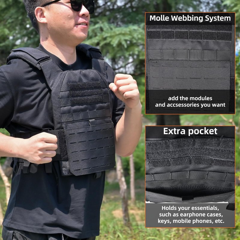 SUMSEEK Weighted Vest for Men Adjustable Heavy Duty Training Vest with MOLLE System,Strength Training, Running and Workouts