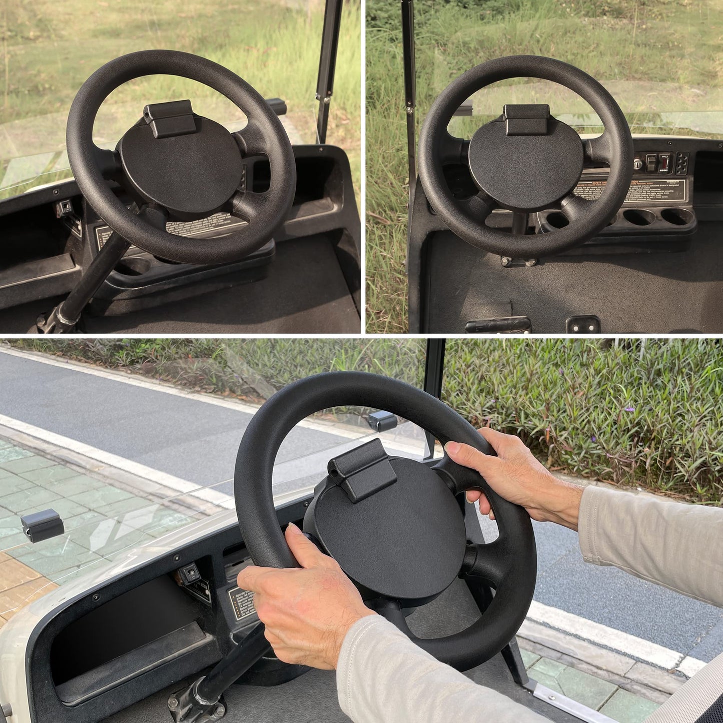 10L0L Golf Cart 13 inch Steering Wheel for EZGO TXT, RXV, Medalist, Shuttle, Workhorse, Cushman, Replaces OEM# 71948-G01 602979