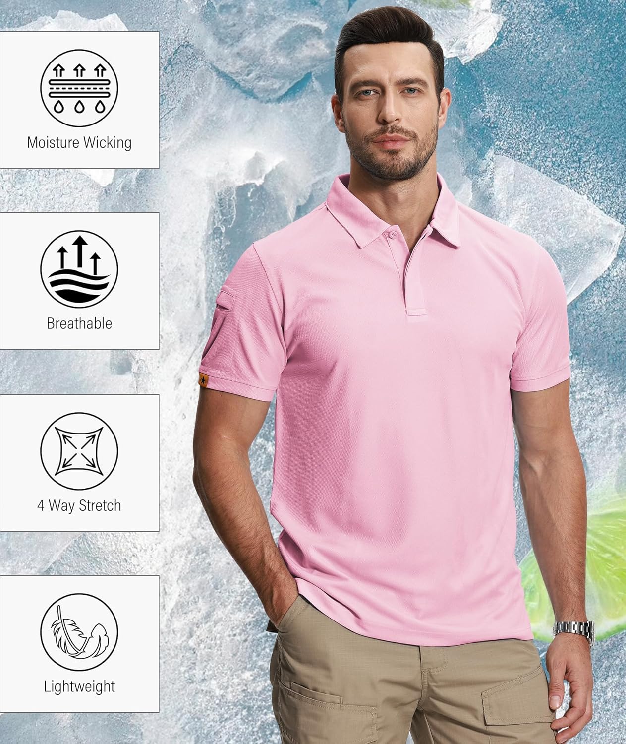 ZITY Men's Polo Shirts - Moisture-Wicking Short Sleeve Sports T-Shirts | 5 Pack for Summer Golf & Tennis