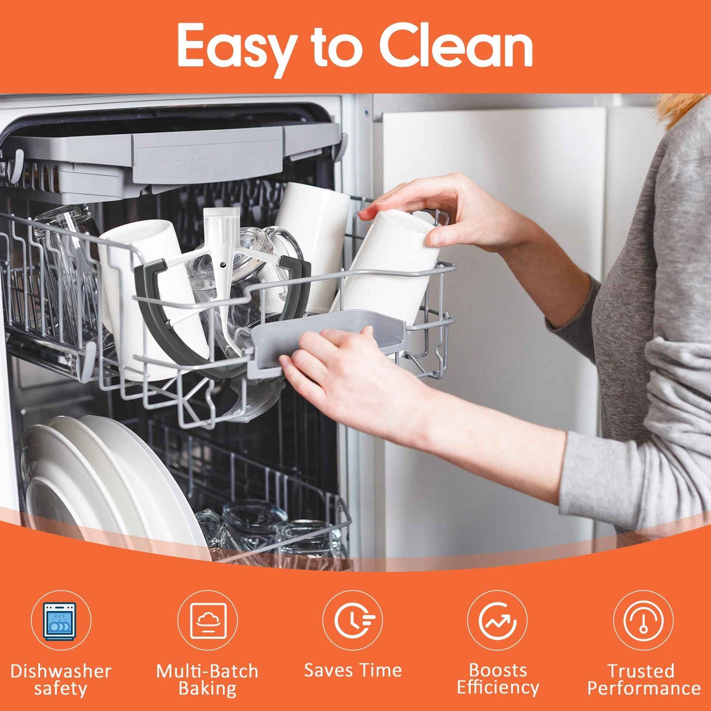 Flex Edge Beater for KitchenAid 6 Quart Bowl-Lift Mixers - Auto-Scrape Silicone Scraper Paddle Flexible Silicone Edges Bowl Scraper for Kitchen Aid Accessories and Attachmentsd – Dishwasher-Safe