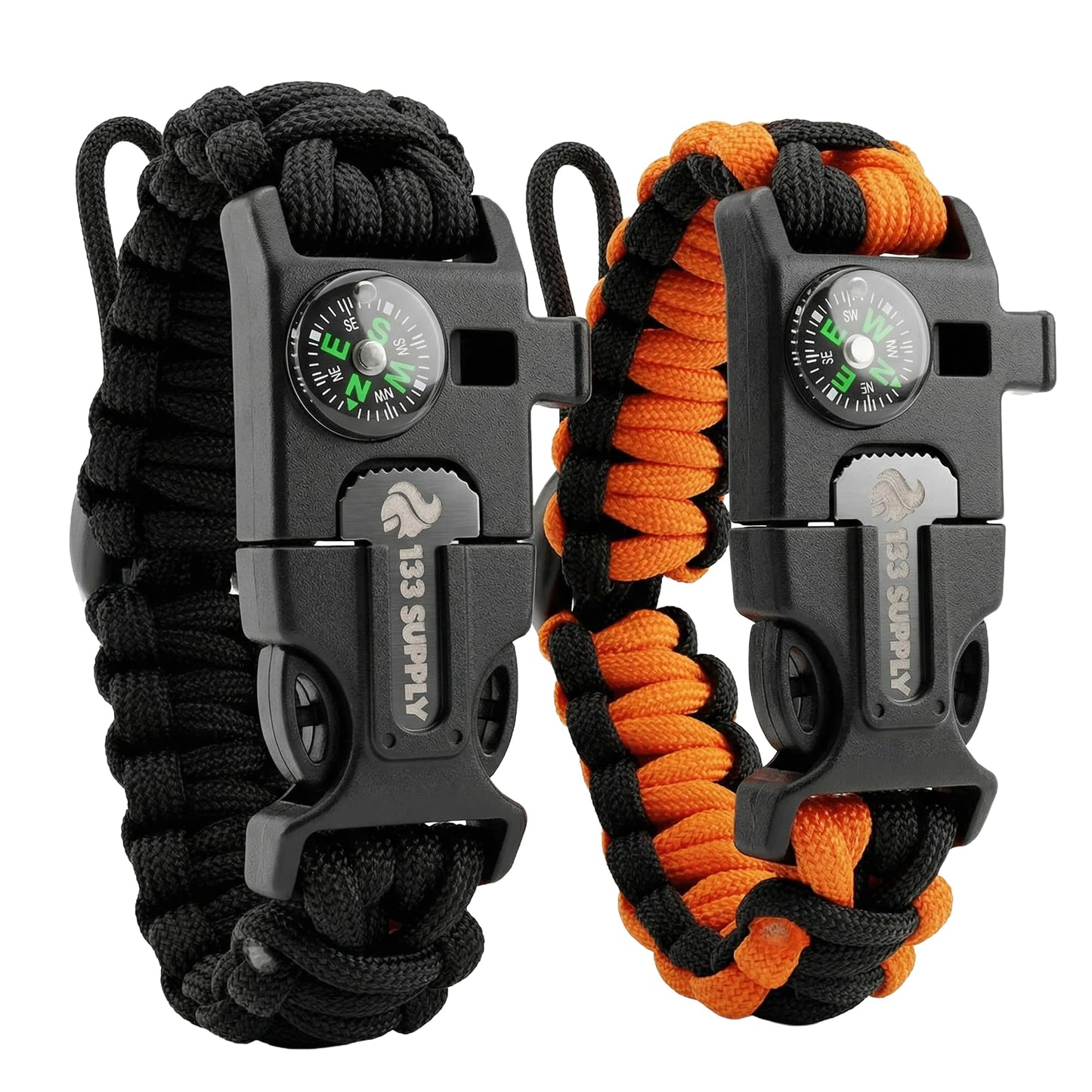 133 Supply Paracord Bracelet Compass Hiking Survival Kit Emergency Whistle Fire Starter Camping Gear Hiking Essentials Fishing Hunting Accessories EDC Backpacking Gear Tactical Survival Gear Equipment