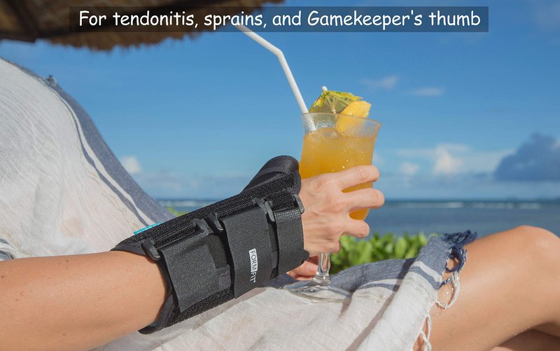 Ossur Formfit Thumb Spica Brace for DeQuervain’s Tendonitis, Arthritis and Gamekeeper’s Thumb | Features Removable Aluminium Stays & Contact Closure Straps | Breathable Material | (Left, Small)