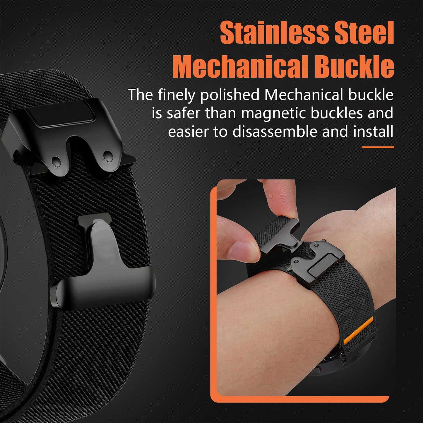 SUGARJAR Nylon Bands 22mm Compatible with COROS PACE 3/APEX 4 42mm/APEX Pro/APEX 2 Pro/APEX 46mm/PACE Pro Adjustable Sport Replacement Straps for Women Men