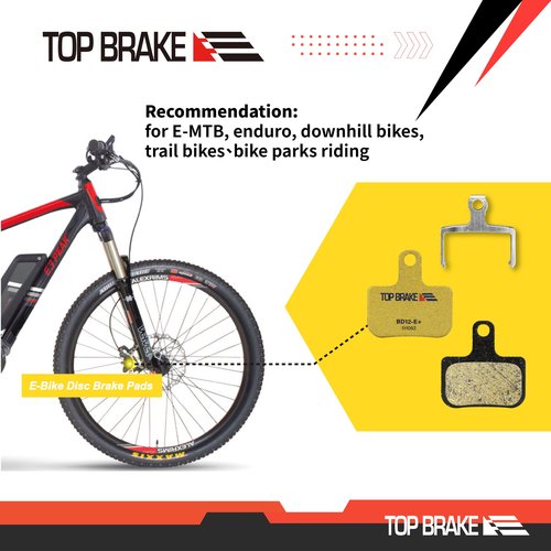 TOP BRAKE Disc Electric Road Bike Brake Pads for SRAM Level Ultimate/Force,RED AXS and XC MTB Brake Set | E-Bikes, E-Road, E-Gravel | E-Bike Compound,Long Lasting, Premium E+ Version, Gold