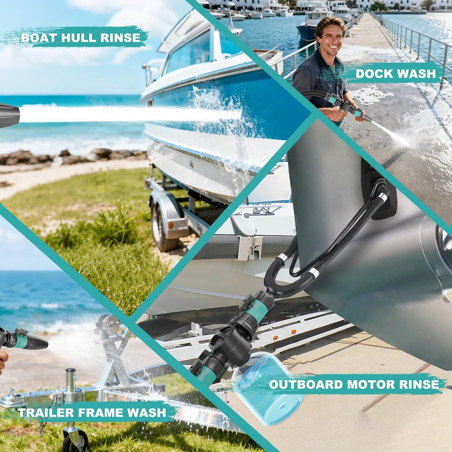 Salt Remover Flush Kit by [Brand Name] - 500ml High Capacity Bottle with Dual Control & 3 Spray Modes for Boats, Engines, and Trailers