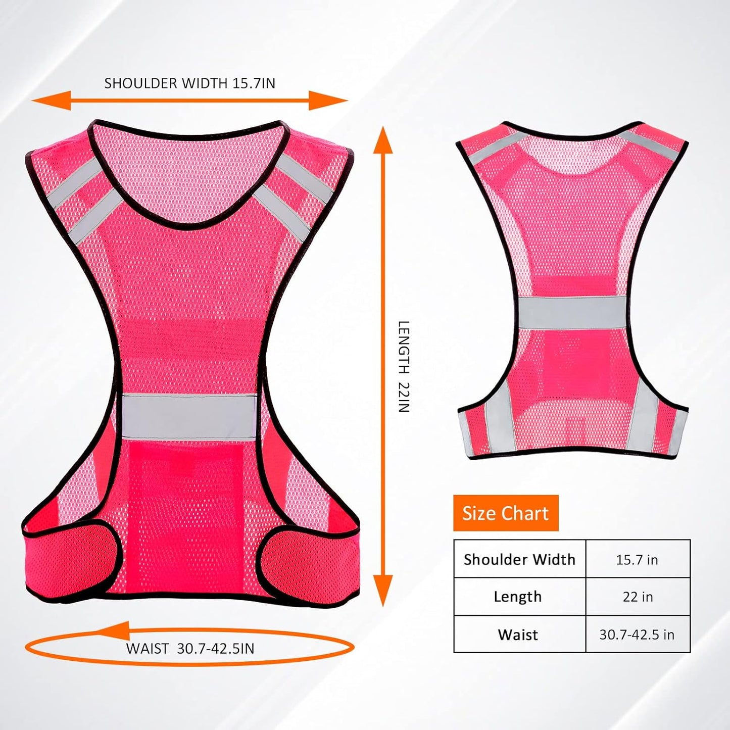 TCCFCCT Reflective Running Vest - High Visibility Gear with Large Pocket for Safety and Comfort