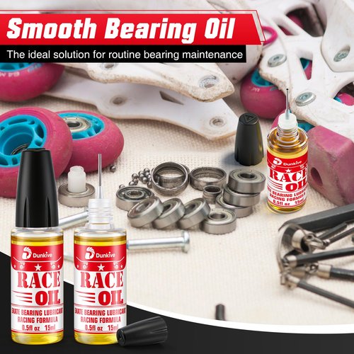 Dunkive Skateboard Bearing Lube, Super Smooth Longboard Bearing Oil for Skateboards, Longboards, Scooters and Roller Skates (2 Pack)