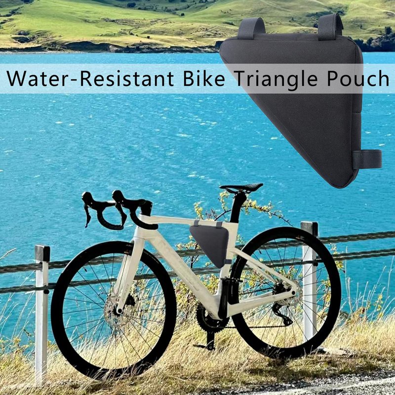 YSUNXINCT Bicycle Triangle Frame Bag, Oxford Cloth, Waterproof, for Phone, Wallet, Keys, Tools, Black