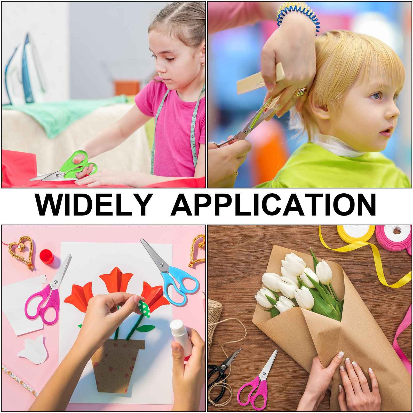 Reginary 78 Pcs Kids Scissors Bulk 5 Inch Student Children Blunt Tip Safety Scissors Multipurpose Rounded Tip for Office Home School Craft Supplies, Multicolor