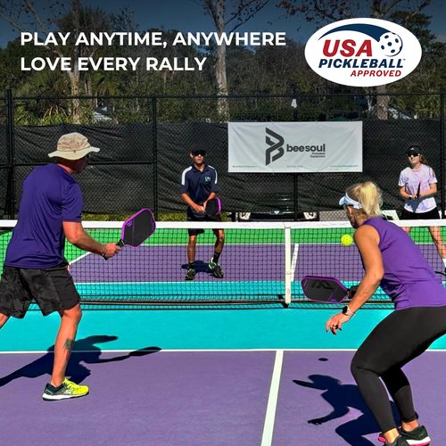 Beesoul Pickleball Paddle with Thermoformed T700 Raw Carbon Fiber Surface, Built for Max Spin Power and Control with 16mm Power Honeycomb Core Large Sweet Spot, USAPA Approved