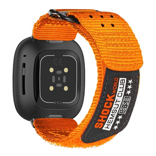 Nylon Watch Band Compatible with Fitbit Versa 3 / Versa 4 / Fitbit Sense/Sense 2 for Men, Rugged Nylon Sports Adjustable Strap Military Tactical Style Replacement Wristband