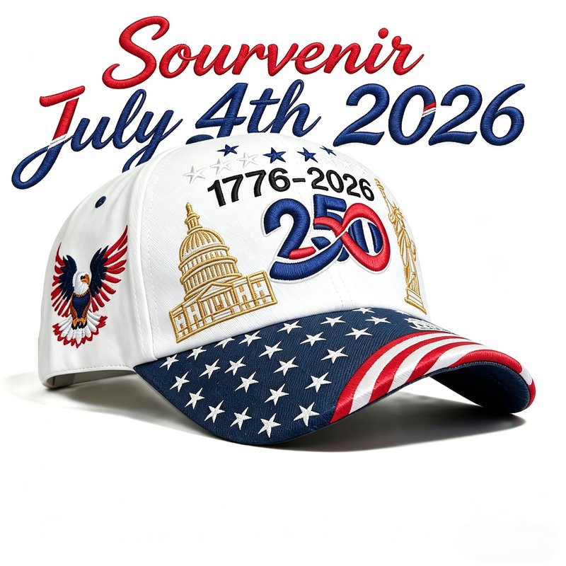 COOLQYANG American 250th Anniversary Embroidered Baseball Cap, Patriotic Red White Blue USA Flag Hat, July 4th Independence Day Souvenir Memorial Gift