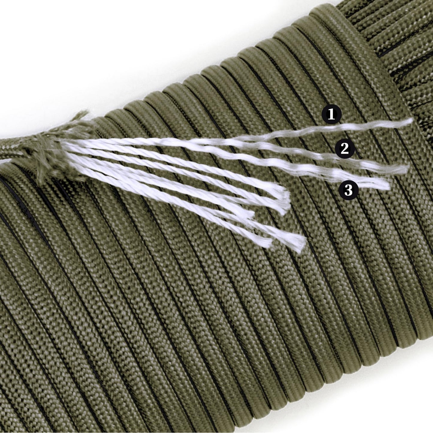 Paracord 550 lb - 7 Strand Nylon Parachute Rope | 50ft Black Camping Cord