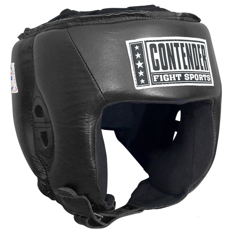 Contender Fight Sports Competition Boxing Headgear without Cheeks, Large, Black